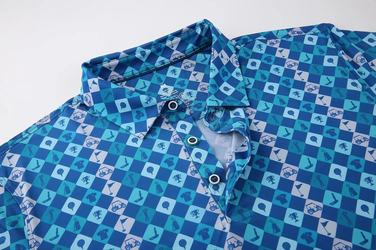 SAMERM Golf Shirts for Men Super Stretch Jacquard Dry Fit Golf Polo Moisture Wicking Short Sleeve Polo Shirts for Men