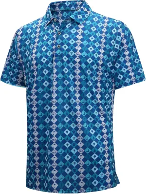 SAMERM Golf Shirts for Men Super Stretch Jacquard Dry Fit Golf Polo Moisture Wicking Short Sleeve Polo Shirts for Men