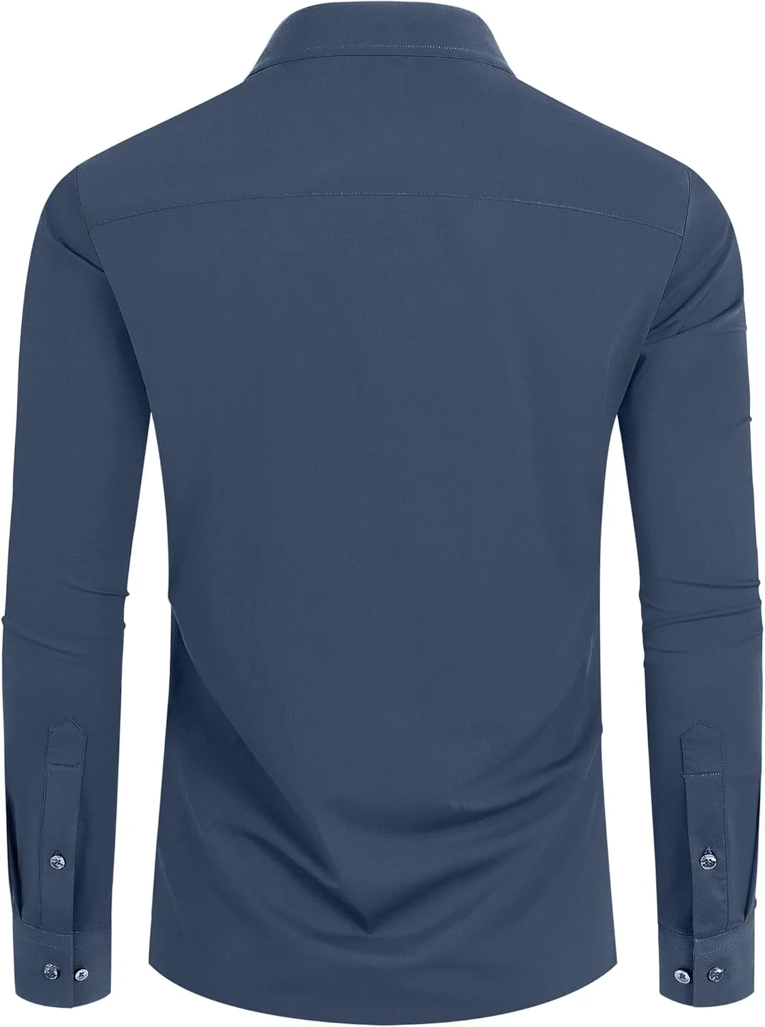 Stretch Mens Dress Shirts Long Sleeve Slim Fit Dress Shirts for Men Muscle Fit Wrinkle Free Button Down Shirt