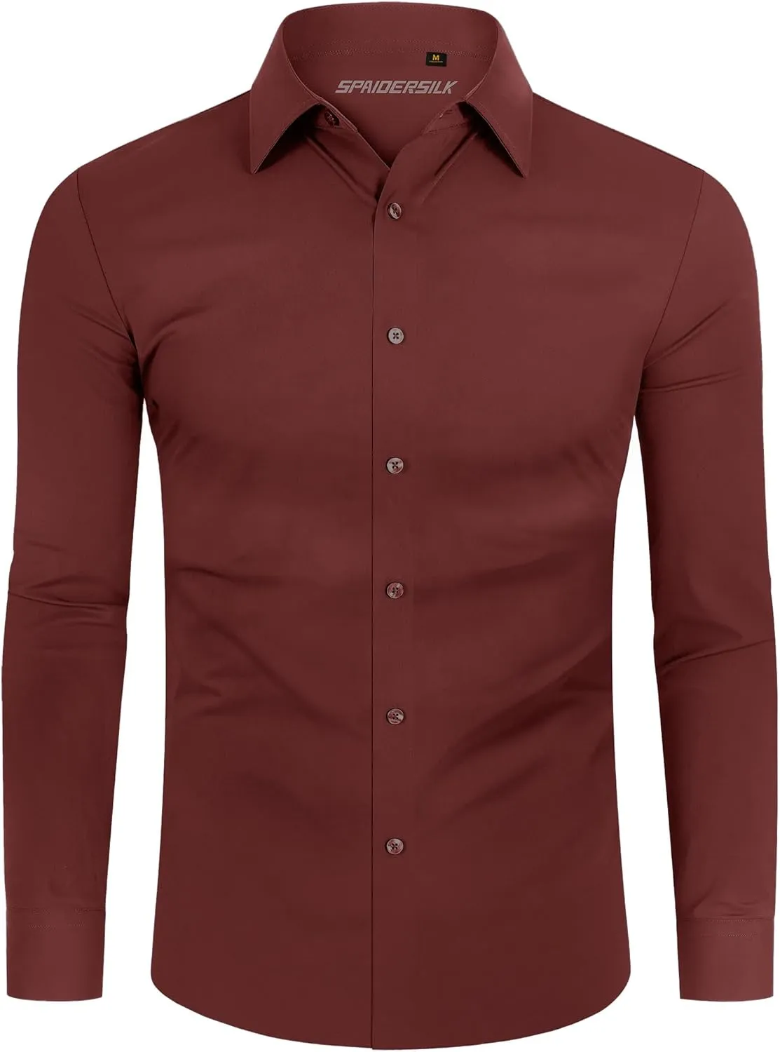 Stretch Mens Dress Shirts Long Sleeve Slim Fit Dress Shirts for Men Muscle Fit Wrinkle Free Button Down Shirt