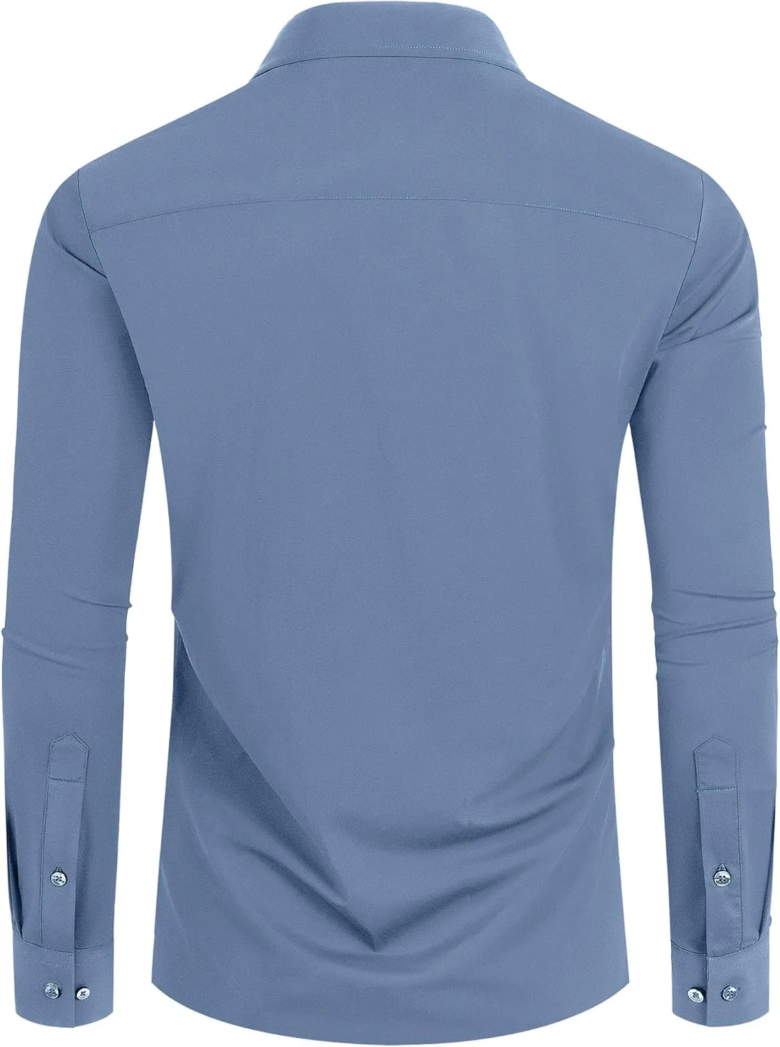 Stretch Mens Dress Shirts Long Sleeve Slim Fit Dress Shirts for Men Muscle Fit Wrinkle Free Button Down Shirt