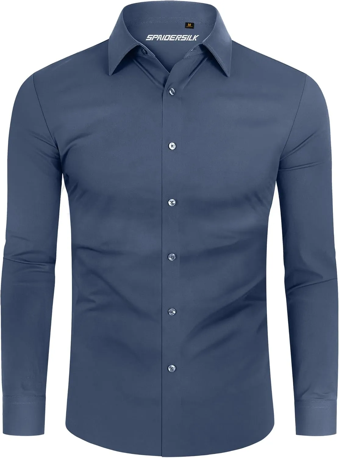 Stretch Mens Dress Shirts Long Sleeve Slim Fit Dress Shirts for Men Muscle Fit Wrinkle Free Button Down Shirt