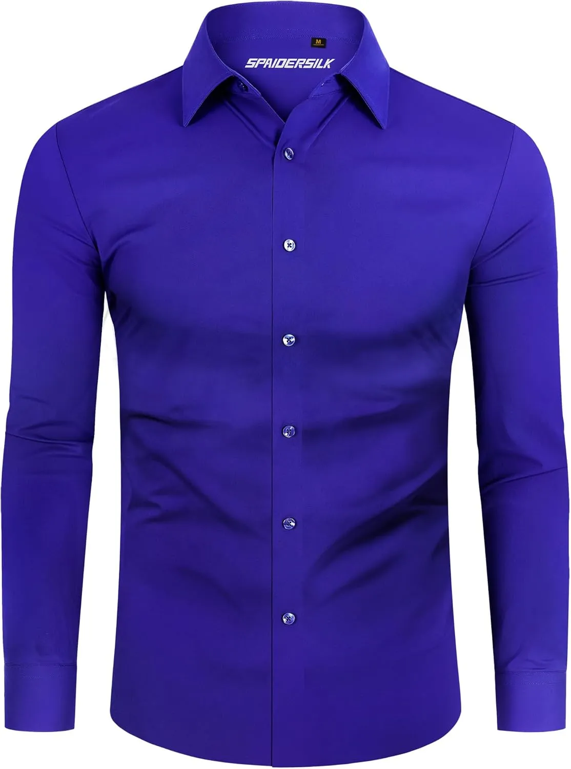 Stretch Mens Dress Shirts Long Sleeve Slim Fit Dress Shirts for Men Muscle Fit Wrinkle Free Button Down Shirt