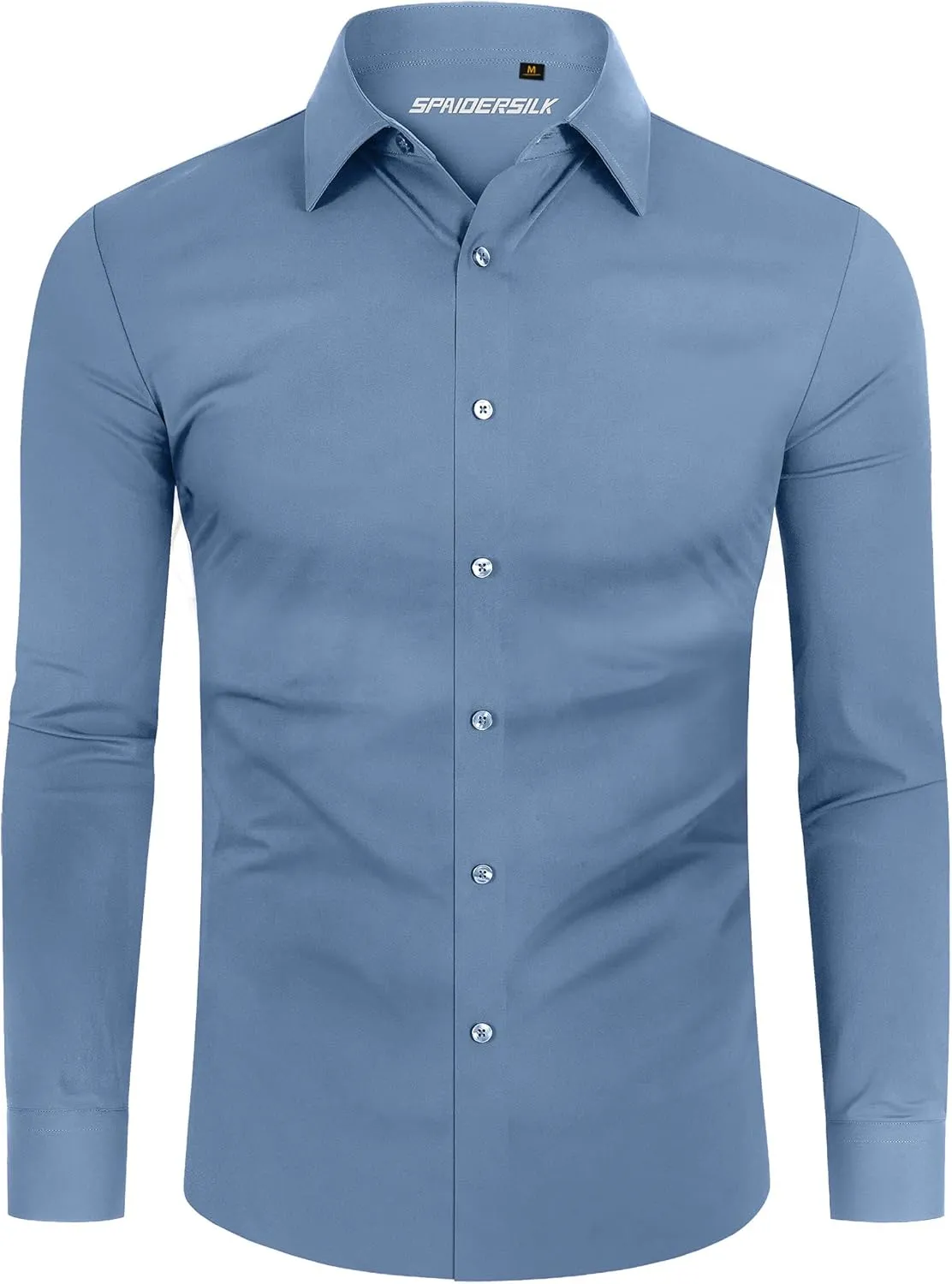 Stretch Mens Dress Shirts Long Sleeve Slim Fit Dress Shirts for Men Muscle Fit Wrinkle Free Button Down Shirt
