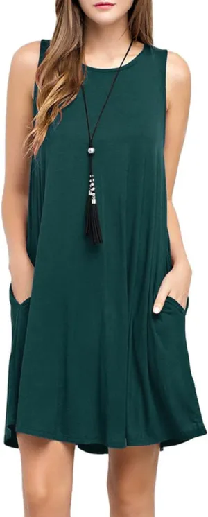 TOPONSKY Women's Casual T-Shirt Long Sleeve Swing Dress