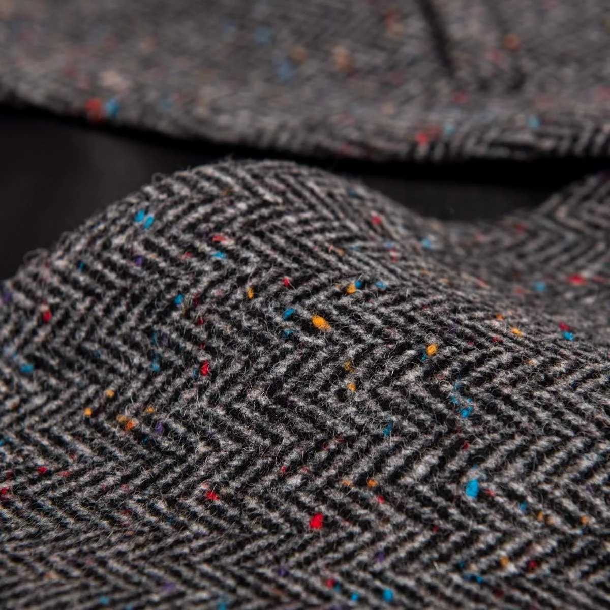 VOBOOM Men's Slim Fit Herringbone Tweed Suits Vest Premium Wool Blend Waistcoat