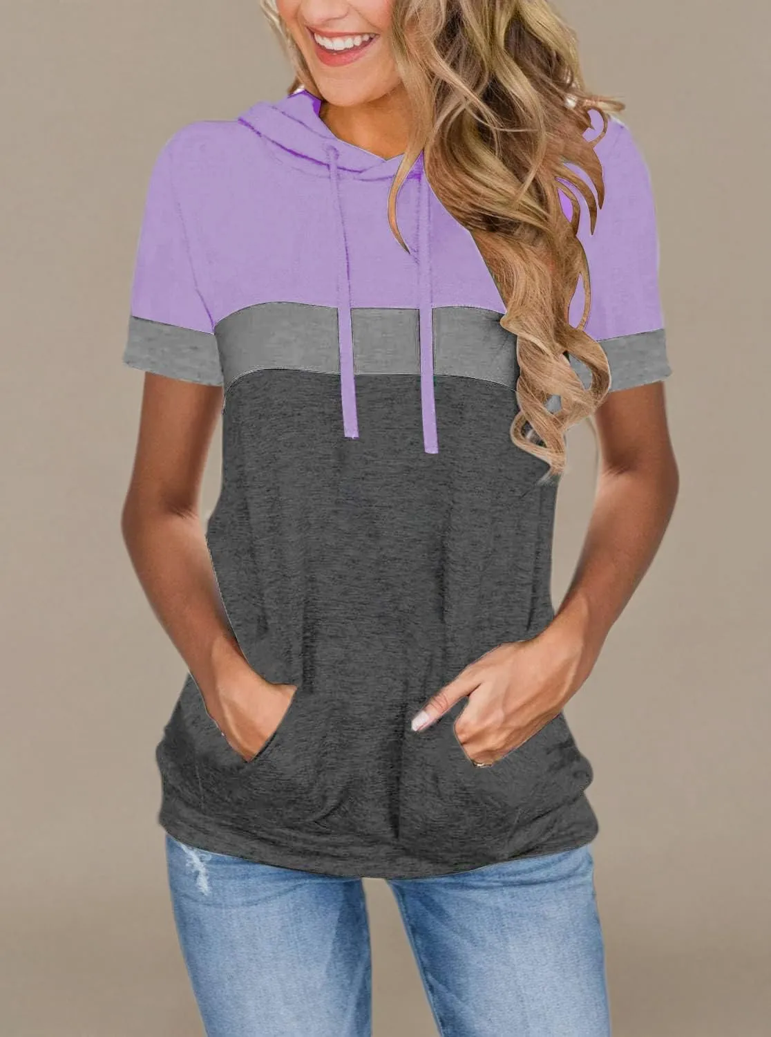 Womens Tops Summer Clothes Hoodies for Women Shirts Casual Short Sleeve Fashion Blouses Trendy Tunics