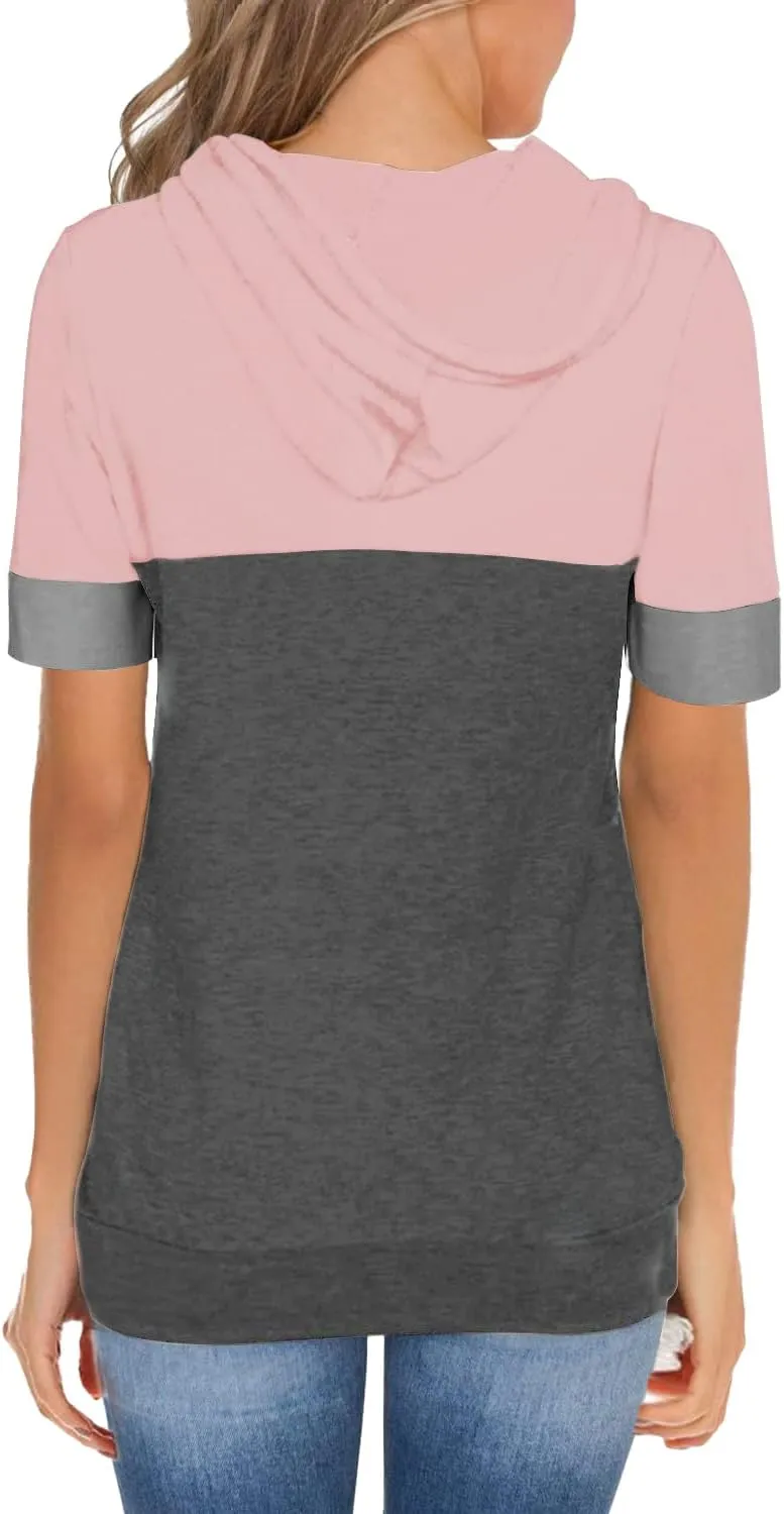 Womens Tops Summer Clothes Hoodies for Women Shirts Casual Short Sleeve Fashion Blouses Trendy Tunics