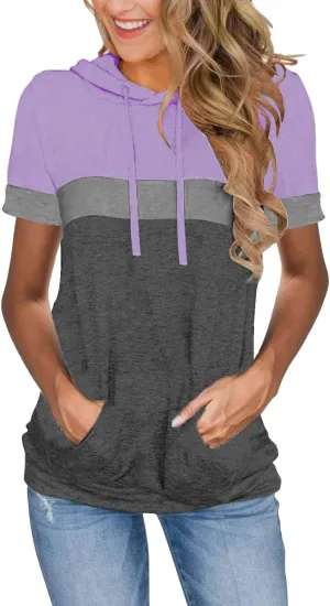 Womens Tops Summer Clothes Hoodies for Women Shirts Casual Short Sleeve Fashion Blouses Trendy Tunics