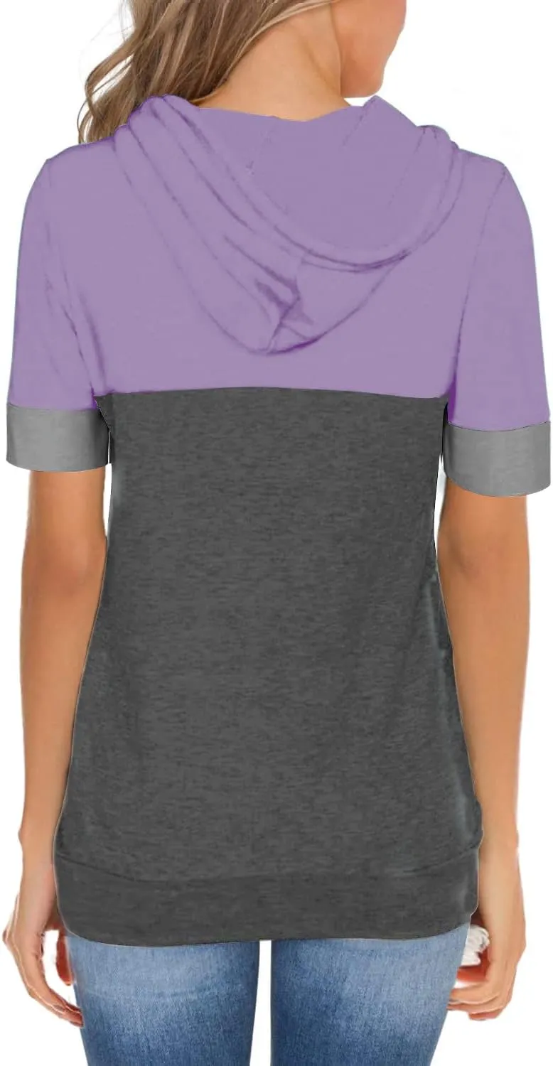 Womens Tops Summer Clothes Hoodies for Women Shirts Casual Short Sleeve Fashion Blouses Trendy Tunics