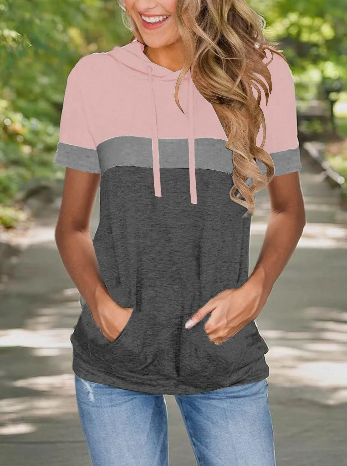 Womens Tops Summer Clothes Hoodies for Women Shirts Casual Short Sleeve Fashion Blouses Trendy Tunics