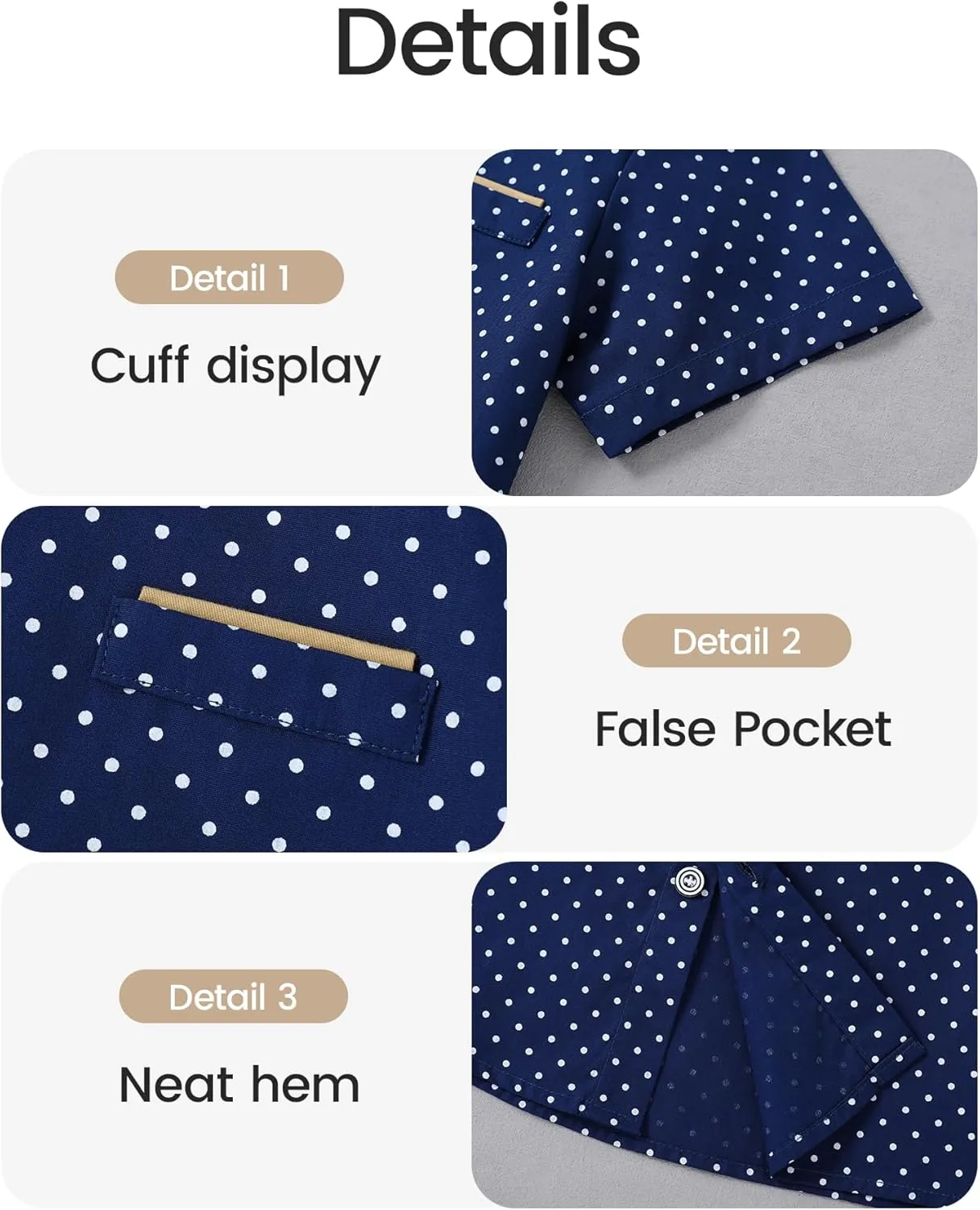 YALLET Boys Button Down Shirts Short Sleeve Wedding Outfits Polka Dot Print Summer Casual Clothes with Bow Tie 5-10T