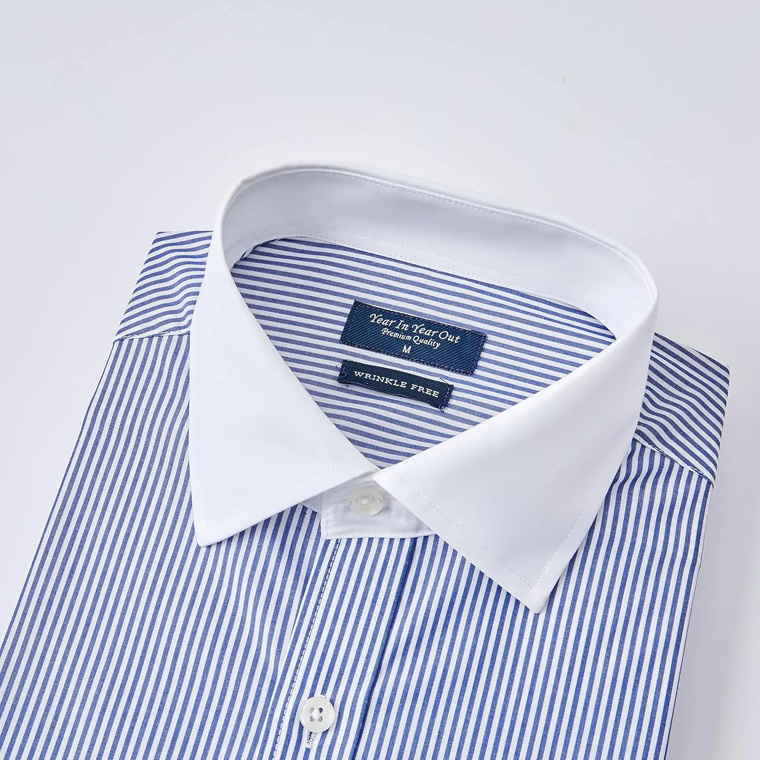 Year In Year Out French Cuff Wrinkle Free Dress Shirt for Men Regular Fit Long Sleeve Wrinkle Resistant Shirt