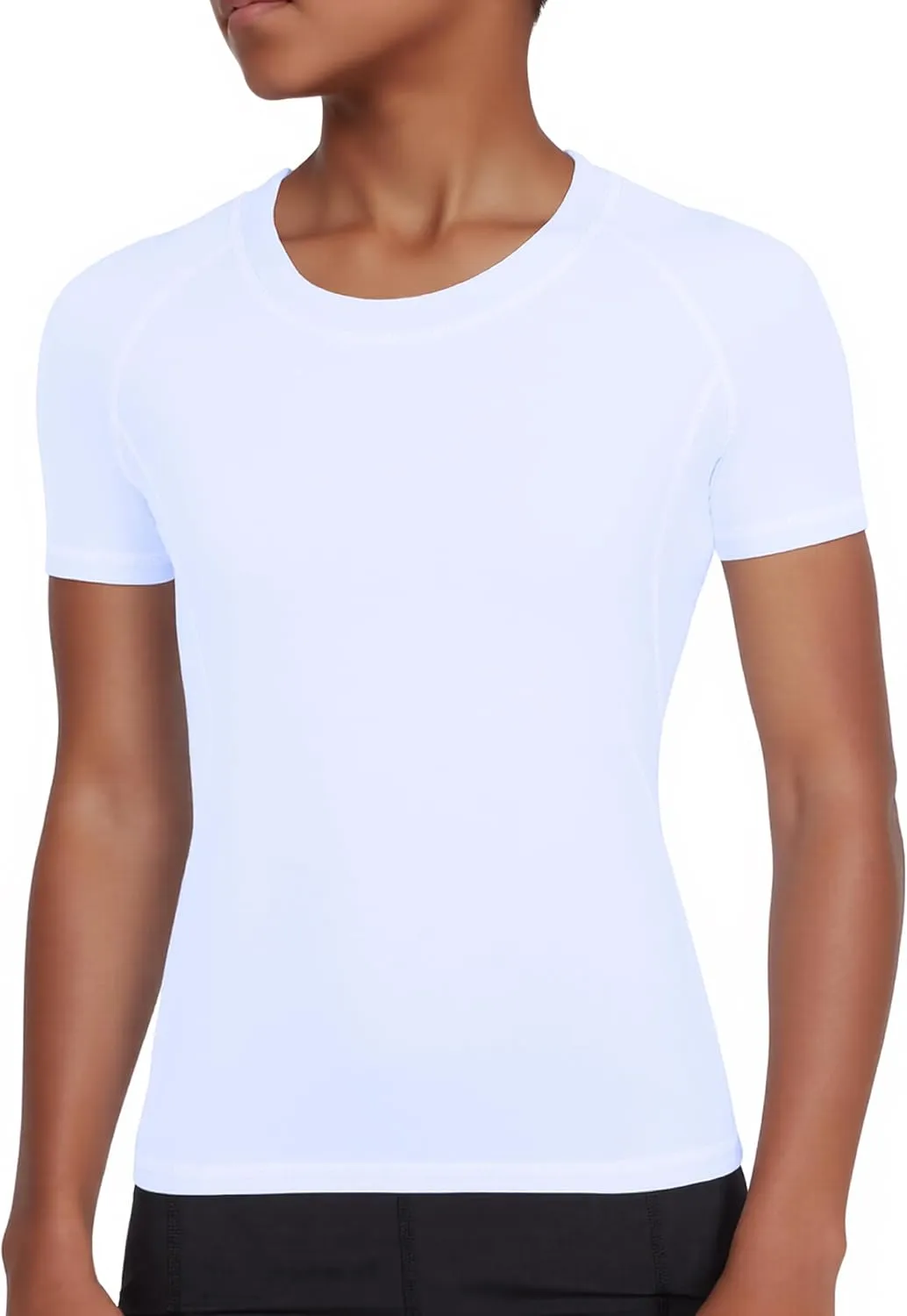 Youth Boys Compression Shirt Short Sleeve Kids Quick Dry Base Layer Undershirt Basketball Athletic T-Shirt